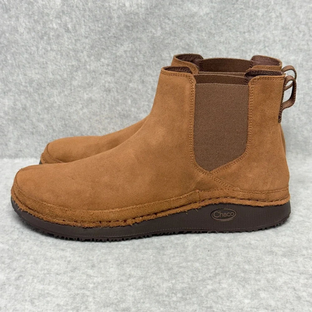 Chaco Paonia Mens Size 10 Chelsea Boots Cinnamon Brown Suede JCH108551